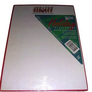 Perfect Print Holiday Stationery 100 Sheets 50 Envelopes Dancing Santa Reindeer